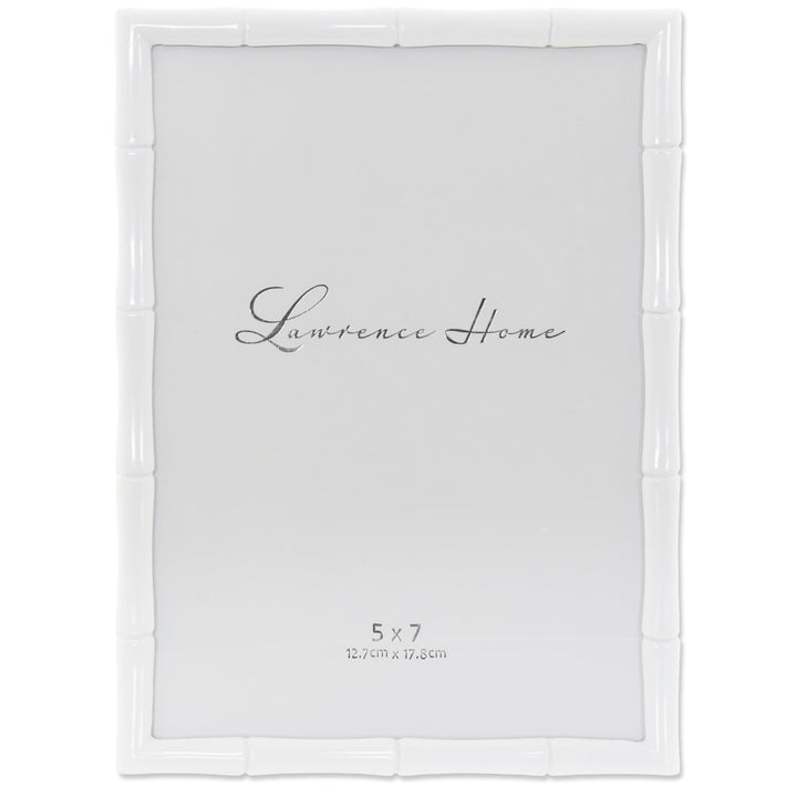 Lawrence Frames 8x10 Black Polished Metal Picture Frame with Bamboo Design, or 5x7 with Included Mat Black Smoke 8x10 (5x7 Mat)