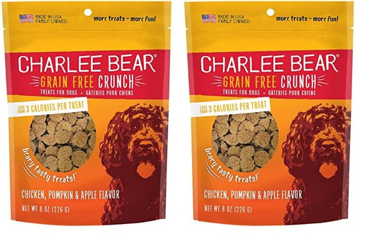 Charlee Bear Grain Free Crunch Dog Treats, Bacon & Blueberry Flavor, 8 oz 8 Ounce (Pack of 1)