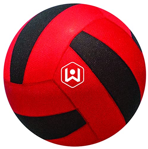 Wicked Big Sports  Exclusive Updated Volleyball-Supersized Soccer Ball Outdoor Sport Tailgate Backyard Beach Game Fun for All, Red