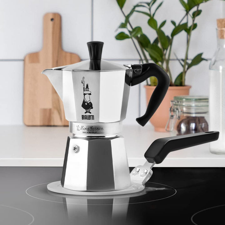 Bialetti Venus Induction Stovetop Coffee Maker (6 Cups) and Induction Plate 6-Cup Espresso Maker + Plate, Steel