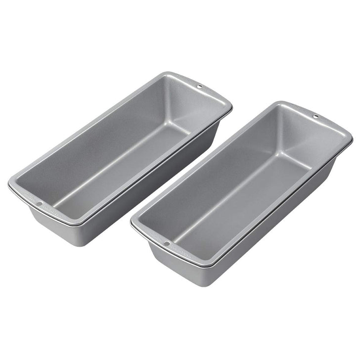 Wilton Recipe Right Non-Stick Long Loaf Pans - Long Baking Pans for Homemade Bread and Sandwiches, Bake More Bread to Share with This 2-Piece Set, Steel, 12 x 4.5-Inch Loaf Pan