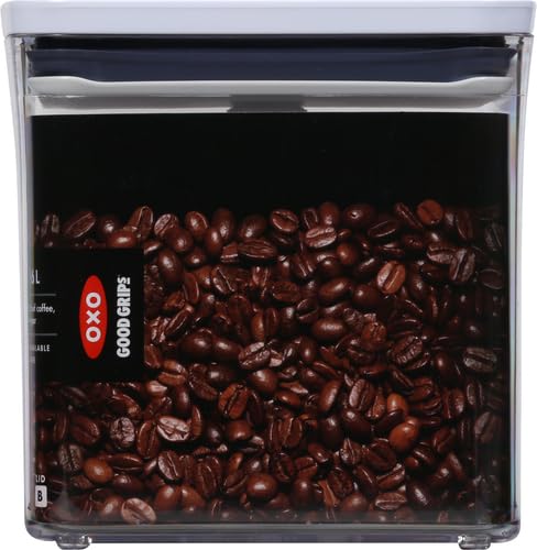 OXO Good Grips POP Container – Airtight 1.7 Qt for Coffee and More Food Storage, Rectangle, Clear 1.7 Qt - Rectangle - Coffee