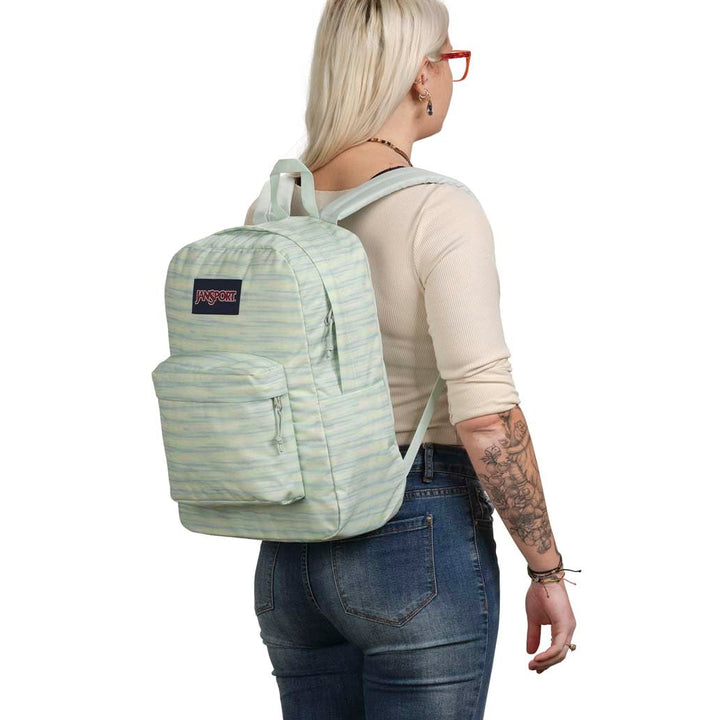 JanSport SuperBreak One Backpacks - Durable, Lightweight One Size 70s Space Dye Fresh Mint