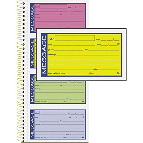 Adams High Impact Phone Message Book, 2-Part Carbonless, 5-1/4" x 11", 200 Sets per Book (SC1153RB)