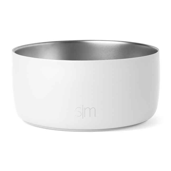 Simple Modern Stainless Steel Pet Water Bowl for Dogs & Cats | Reusable Insulated Stainless Steel Food Bowls for Dog Cat | No Tip No Slip BPA Free | Bentley Collection | Medium (32oz) | Winter White -Winter White Medium (4 Cups)