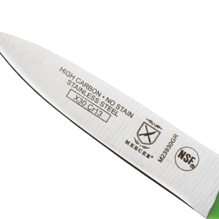 Mercer Culinary Millennia Colors 3-Inch Slim Paring Knife, Green 3" Slim Paring Knife