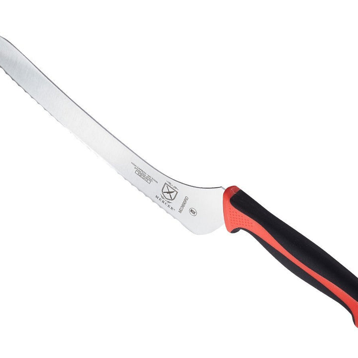 Mercer Culinary Red Millennia Colors Handle, 9" Offset Bread Knife (Wavy Edge) Offset Wavy Edge Bread Knife 9" Offset Bread Knife (Wavy Edge)