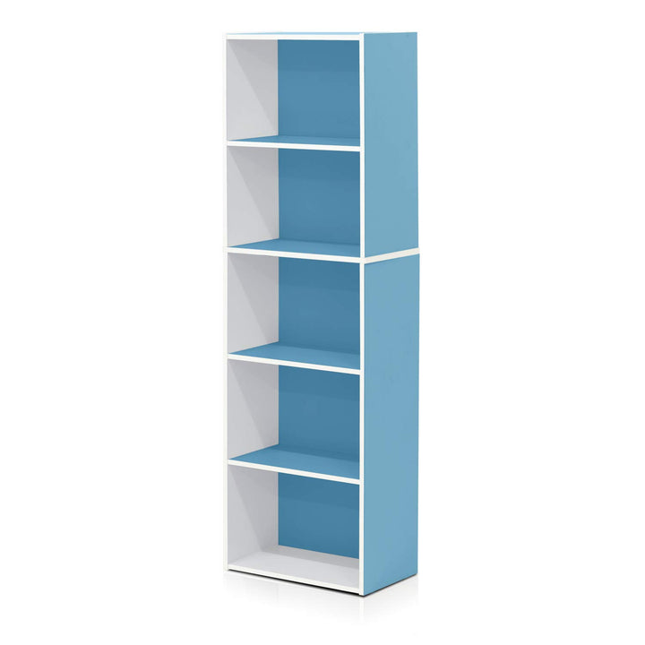 Furinno Pasir 3-Tier Open Shelf Bookcase, White/Green 11003WH/GR 3-Tier Cube