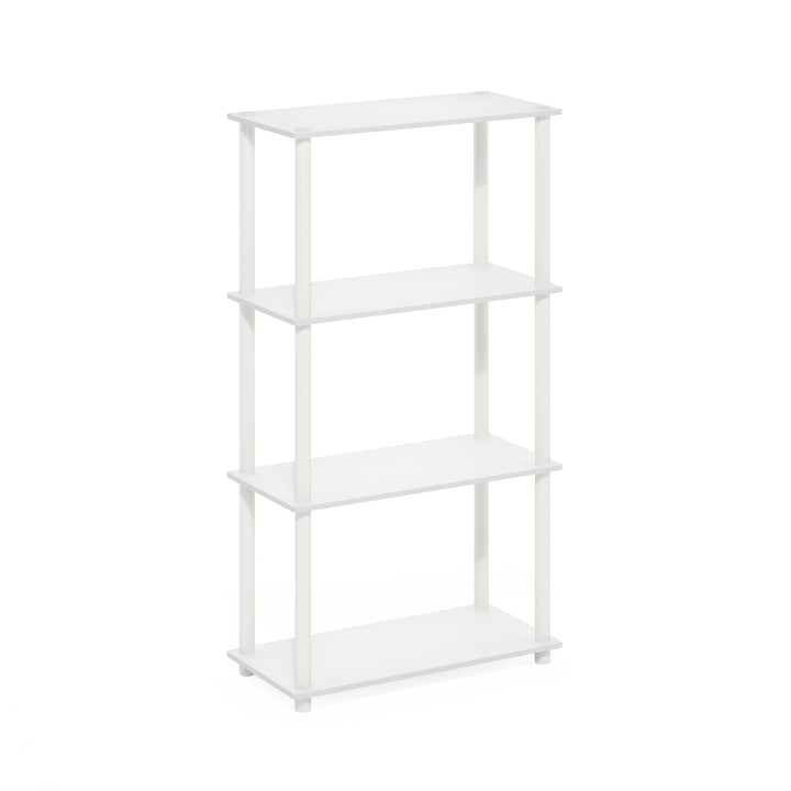 Furinno Turn-N-Tube 5-Tier Multipurpose Shelf / Display Rack / Storage Shelf / Bookshelf, Classic Tubes, Sonoma Oak/White 5-Tier Classic Tube