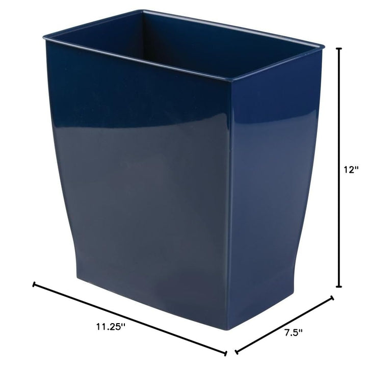 InterDesign Mono Wastebasket Trash Can - Rectangular, Navy