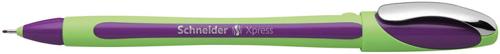 Xpress Premium Fineliner, 0.8 mm Porous Point, Light Green Barrel, Violet Ink, Box of 10 (190008),Purple