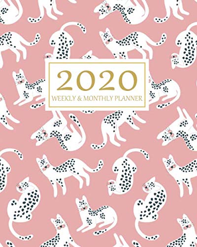 2020 Planner: Weekly and Monthly Planner Jan 1, 2020 to Dec 31, 2020 | Weekly Monthly Daily View Planner Organizer Calendar | Pink Gold Trendy Leopard Cheetah