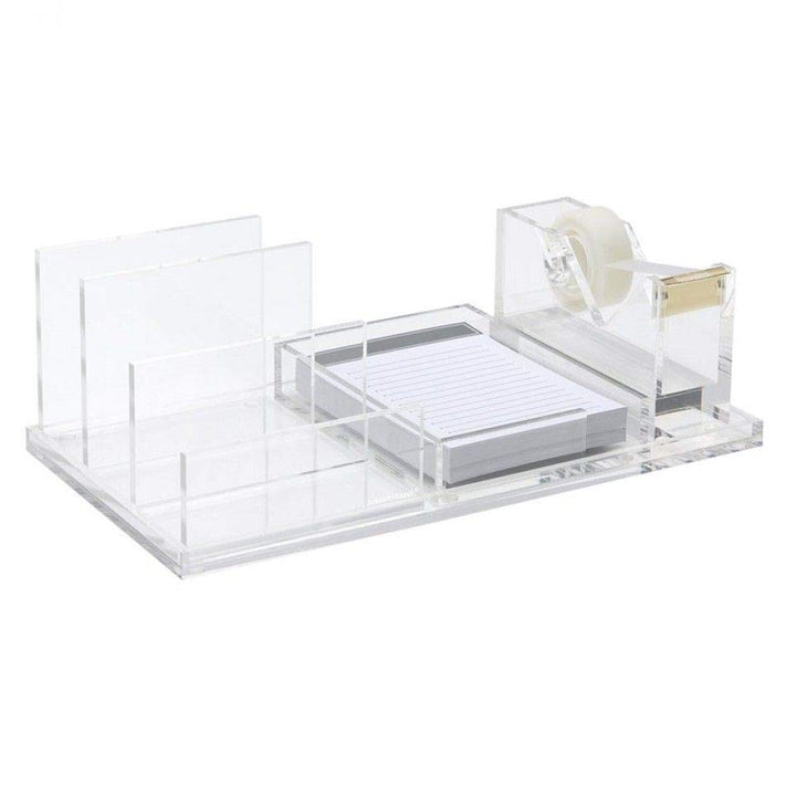 RUSSELL+HAZEL Acrylic Bloc Wide Accessory Tray, Clear, 7.18” x 12.2” x .5” (31383)