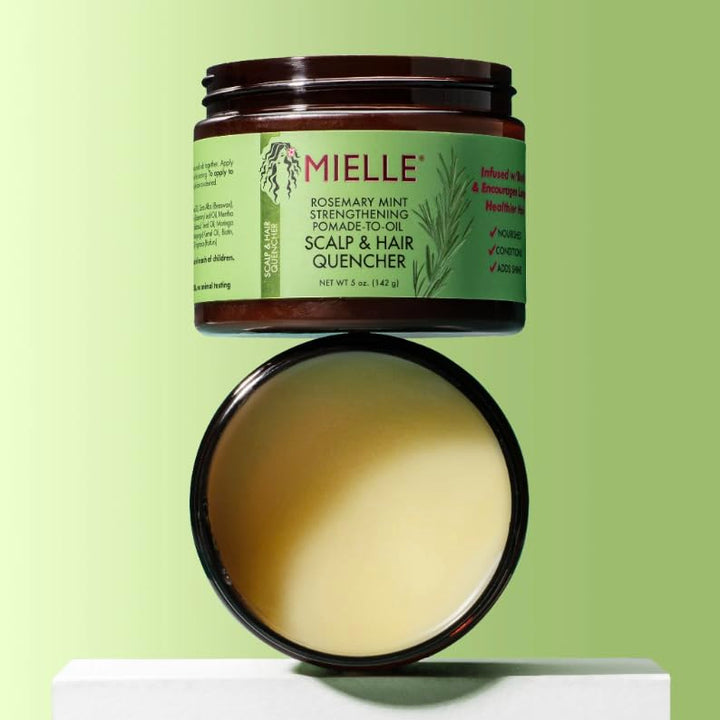 Mielle Organics Rosemary Mint Strengthening Pomade-To-Oil Scalp & Hair Quencher, Nourishes, Conditions & Add Shine, 5 Ounces