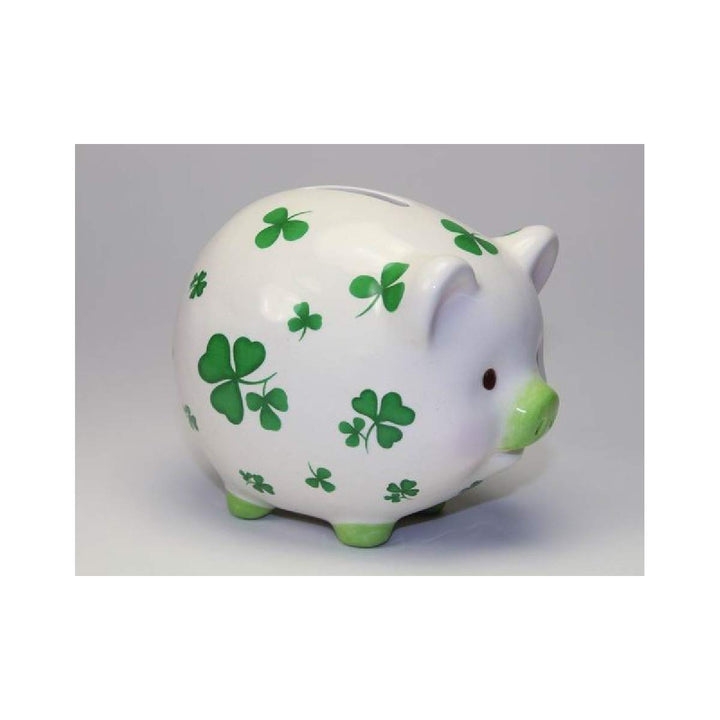 Cosmos Gifts Shamrock Piggy Bank, Green (20894) Small