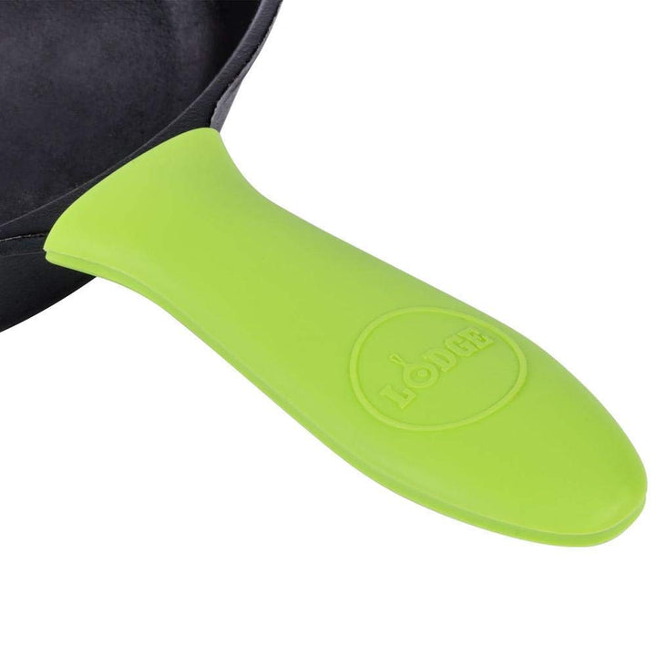 Lodge Silicone Hot Handle Holder - Dishwasher Safe Hot Handle Holder Designed for Lodge Cast Iron Skillets 9 Inches+ w/ Keyhole Handle - Reusable Heat Protection Up to 500° - Green