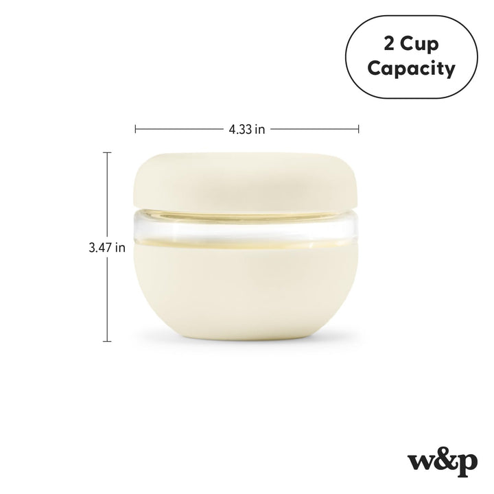 W&P Porter Seal Tight Glass Food Storage Container with Lid, Terrazzo Charcoal 16oz, Leak & Spill Proof Meal Prep Container, Microwave & Dishwasher Safe, Borosilicate Glass