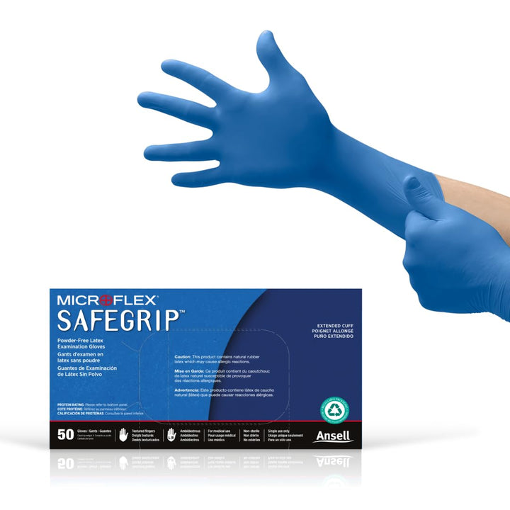 Microflex SafeGrip SG-375 Extra Thick Disposable Latex Gloves for Life Sciences Small (Pack of 500)