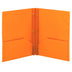 Smead Poly Two-Pocket Folder, Three-Hole Punch Prong Fasteners, Letter Size, Orange, 3 per Pack (87735)