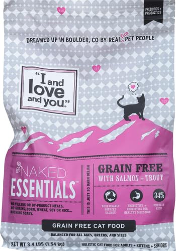 I and love and you Naked Essentials Dry Cat Food - Chicken + Duck - Grain Free, Real Meat, No Fillers, Prebiotics + Probiotics, 11lb Bag Chicken and Duck 11 Pound (Pack of 1)