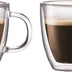 Bodum Bistro Double-Wall Insulated Mug, Borosilicate Glass, 5 Oz., Set of 2, Clear