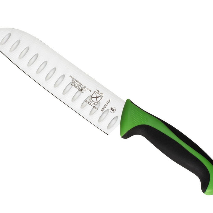 Mercer Culinary Millennia Colors 7-Inch Granton Edge Santoku Knife, Green 7" Santoku Knife (Granton Edge)