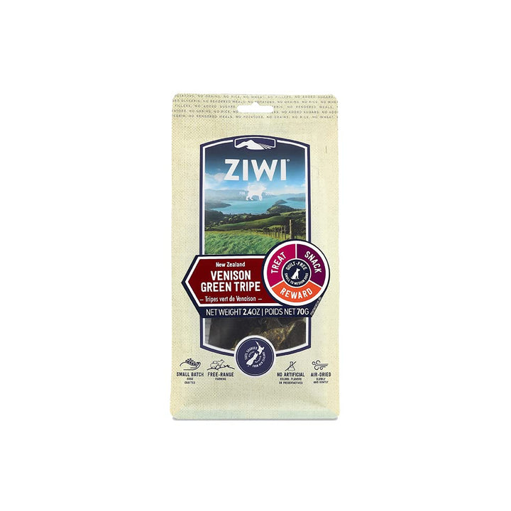 ZIWI Dog Chews Treats  All Natural, Air-Dried, Single Protein, Grain-Free, High-Value Treat, Snack, Reward (Venison Green Tripe) 2.4 Ounce (Pack of 1)