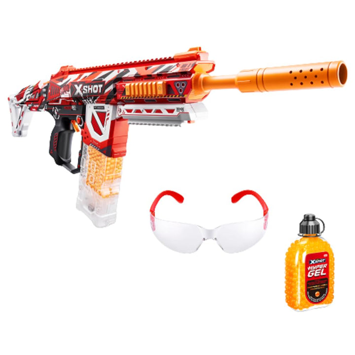 XShot Hyper Gel HPG-700 Blaster, Semi and Fully Automatic Gel Blaster & 20,000 Hyper Gel Pellets, 700 Capacity Mag, Eyewear, Ages 14 & Up by ZURU Large Gel Blaster