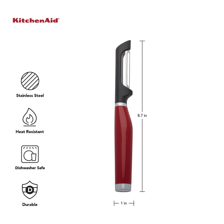 KitchenAid Classic Euro Peeler, One Size Red 2 Empire Red 8.7-Inch