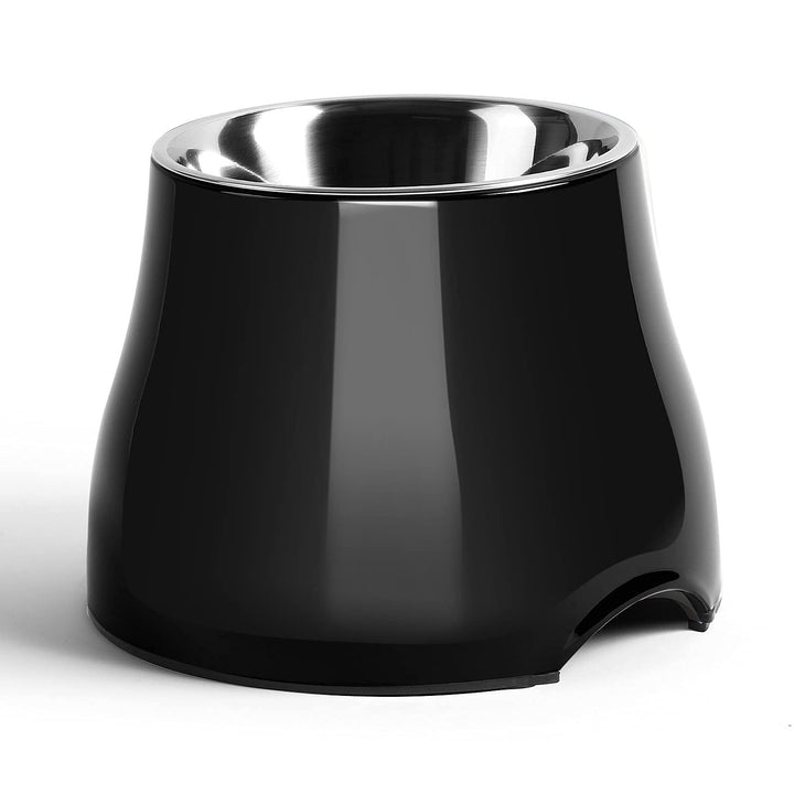 Fluffydream Elevated Dog Bowls,[Prevention of Vertebrae Disease] Non-Slip Dog Bowl with Stainless Steel Bowl,High Capacity Dog Food Bowls,Colorful Raised Dog Bowls for Medium/Small Size Dogs M (540ML / 2 Cups) DarkBlack