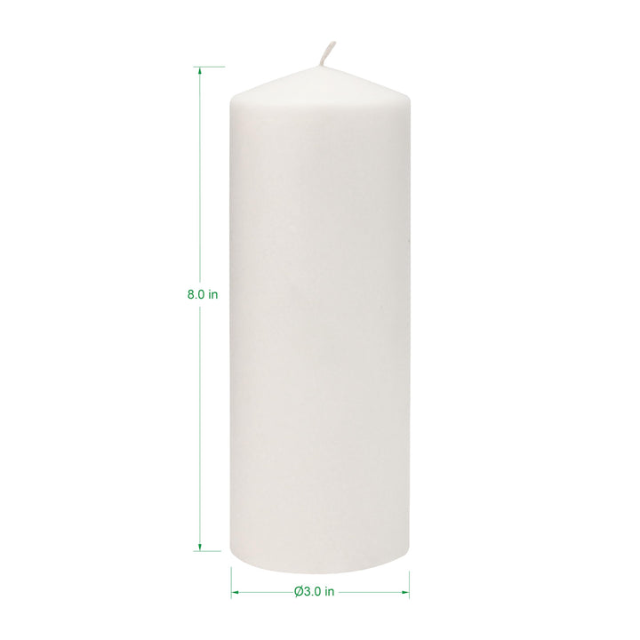 Stonebriar 3 Pack Tall 3 x 6 Inch 65 Hour Long Burning Unscented White Wax Pillar Candles 3x6 3.0