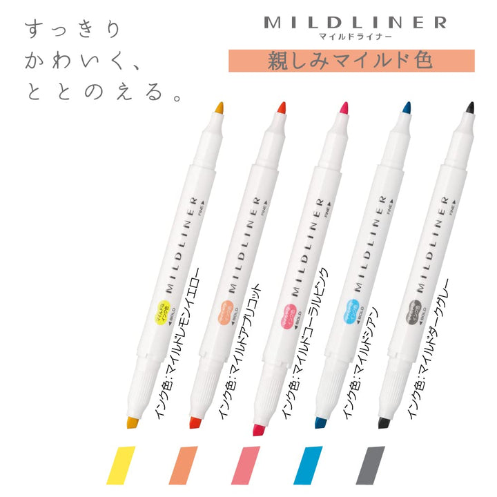 Zebra WKT7-N-5C-N Highlighter, Mild Liner, Friendly Color, N5 Colors Friendship Mild