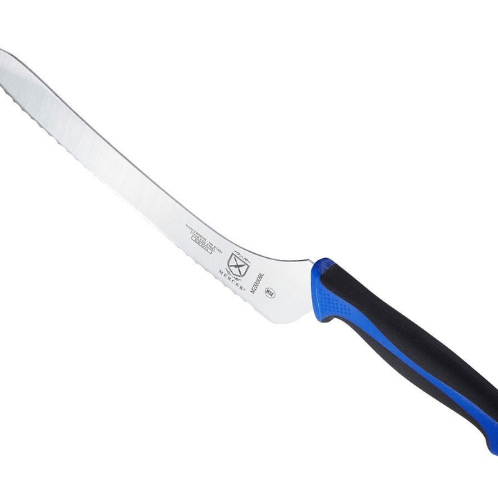 Mercer Culinary Millennia Colors 9-Inch Offset Wavy Edge Bread Knife, Blue