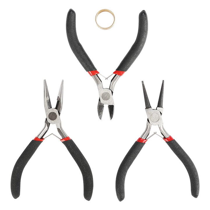 4PCS Jewelry Pliers Set - (Needle Nose Pliers,Round Nose Pliers,Wire Cutters Pliers,Jump Ring Opener) - Mini Pliers for Jewelry Making, Earring Pliers,Jewelry Tools Kit,DIY Craft Pliers