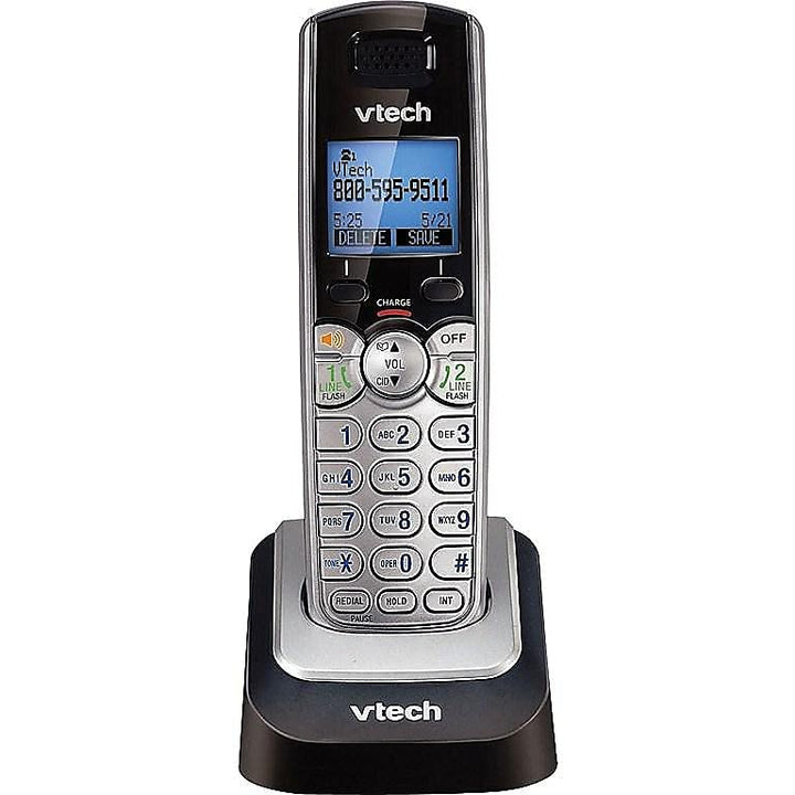 VTech DS6101 Accessory Cordless Handset, Silver/Black | Requires a DS6151 Series Phone System to Operate Accessory Handset