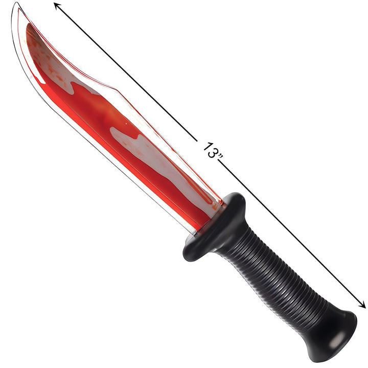 Amscan Black/Red Bleeding Nightmare Plastic Knife - 13", 1 Count - Bold, Realistic Dripping Blood Design, Ultra-Durable - Perfect For Halloween & Cosplay