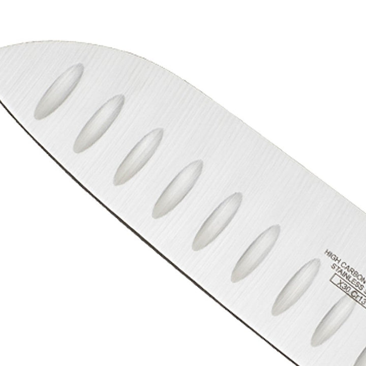 Mercer Culinary M22707 Millennia Black Handle, 7-Inch Granton Edge, Santoku Knife 7" Santoku Knife (Granton Edge)