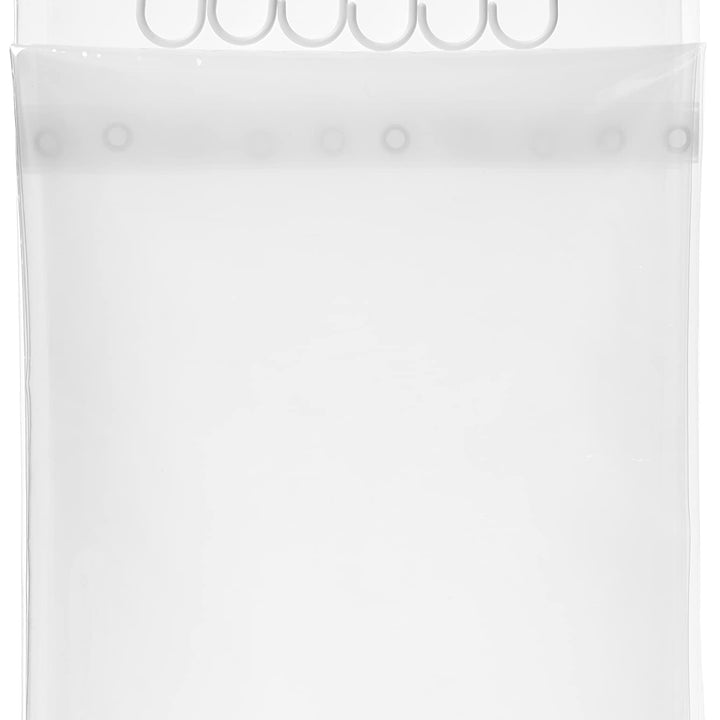 Basics Water Resistant 8-Gauge PEVA Shower Curtain Liner with Bottom Magnets and Plastic Hooks, 72"L x 72"W, Clear 72" x 72" PEVA with Magnets