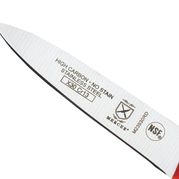 Mercer Culinary Red Millennia Colors Handle, 3" Slim Paring Knife