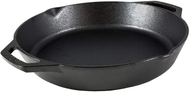 Lodge L10SKL Cast Iron Pan, 12", Black & ASAHH41 Silicone Assist Handle Holder, Red 12 Inch Handle Pan + Holder, Red