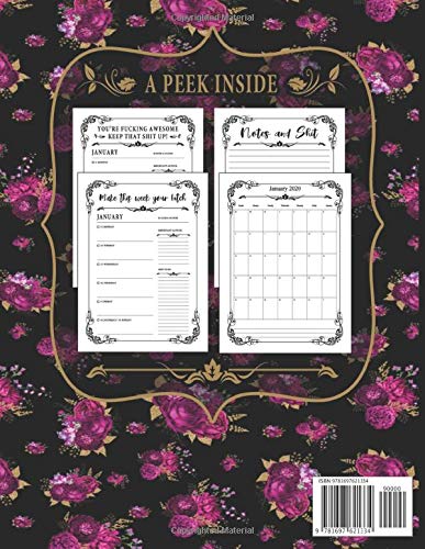 2020 Sweary Planner: Floral Busy as F*ck - Daily, Weekly, And Monthly Planner With Weekly Motivational Sweary Sayings For Women