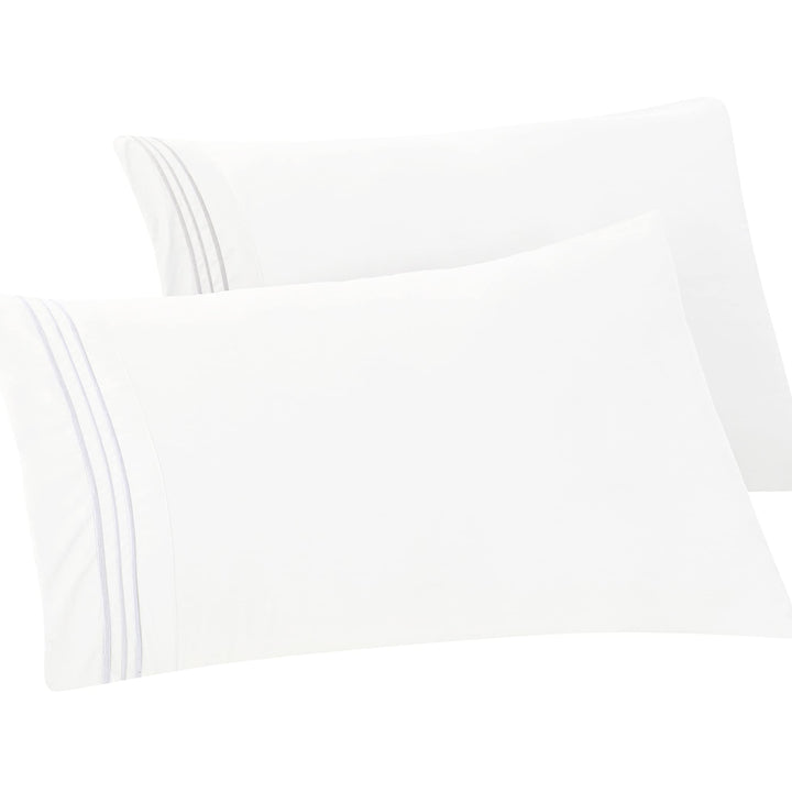 Elegant Comfort Solid Pillowcases 1500 Thread Count Egyptian Quality - Easy Care, Smooth Weave, Wrinkle and Stain Resistant, Easy Slip-On, 2-Piece Set, King Pillowcase, White 2-Pack