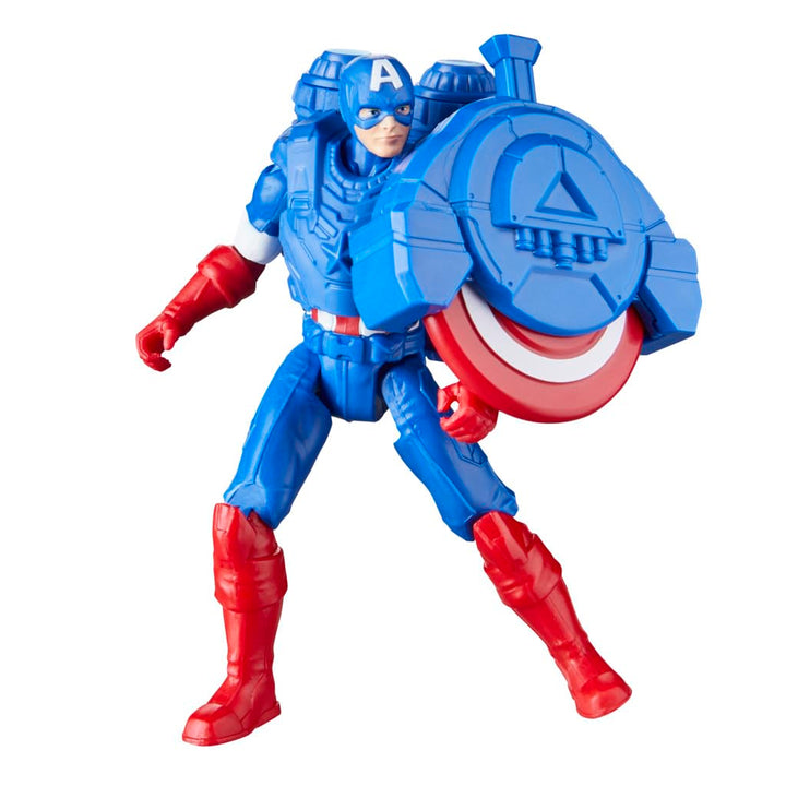 Marvel Epic Hero Series Battle Gear Captain America Action Figure, 4-Inch, Avengers Super Hero Toys for Kids Ages 4 and Up Captain America (Battle Gear)