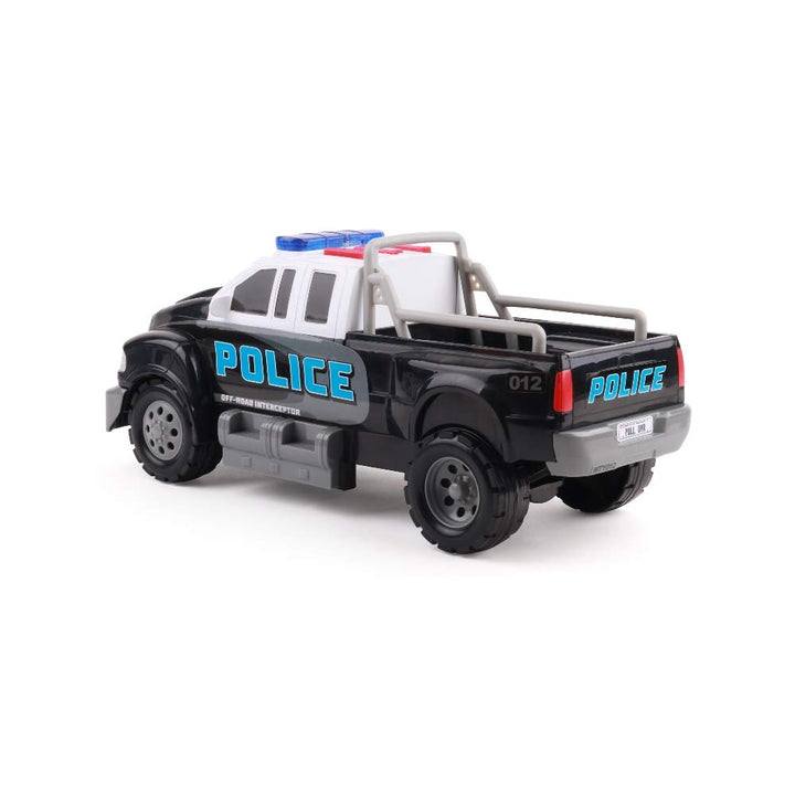 Mighty Fleet Rescue Force 12 Police Pickup Truck Toy with Realistic Lights & Sounds, Durable Construction and Batteries Included, Ages 3+