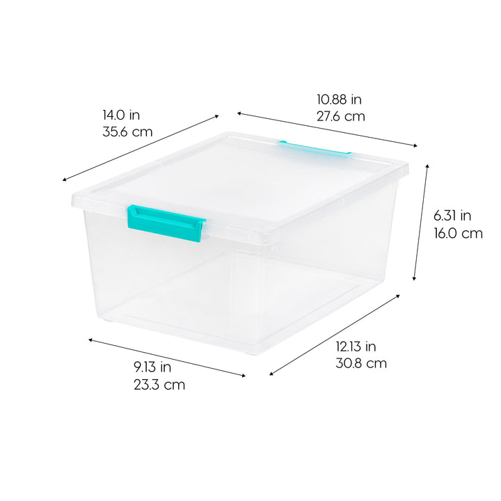 IRIS USA Plastic Modular Basket Bin & Lid, Combo (S/M/L), Stackable Lidded Storage Organizer Bins for-Kitchen-Bathroom and Bedroom, Off White Snap-on Lid