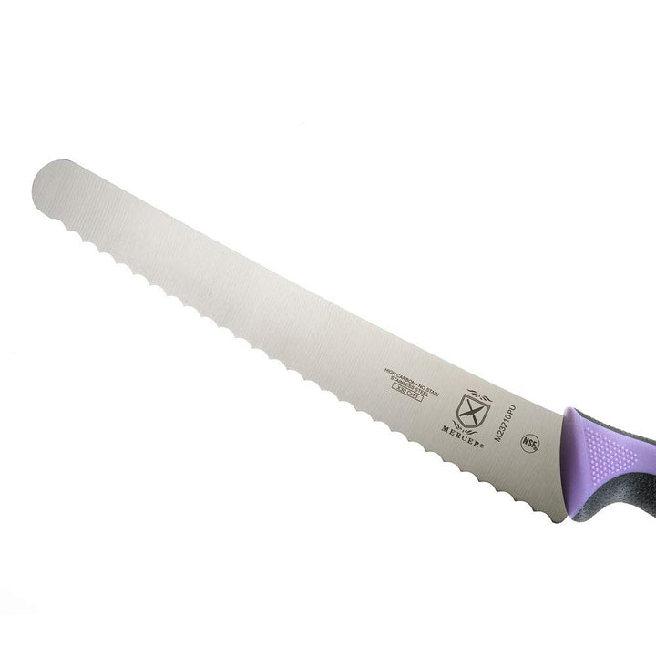 Mercer Culinary Purple Millennia Colors Handle, 10" Bread Knife (Wavy Edge Wide) Wide Wavy Edge Bread Knife 10" Bread Knife (Wavy Edge Wide)