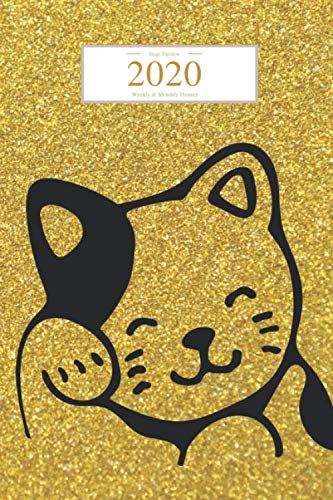 2020 Weekly & Monthly Planner: Lucky Cat Gold Cover Organizer Diary with Goal Setting and Gratitude Sections (Positive Goals 6x9)