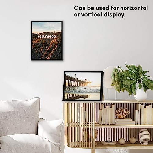 Americanflat 10x13 Picture Frame in Black - Thin Border Photo Frame with Shatter-Resistant Glass, Hanging Hardware, and Built-in Easel for Horizontal or Vertical Display Formats for Wall or Tabletop