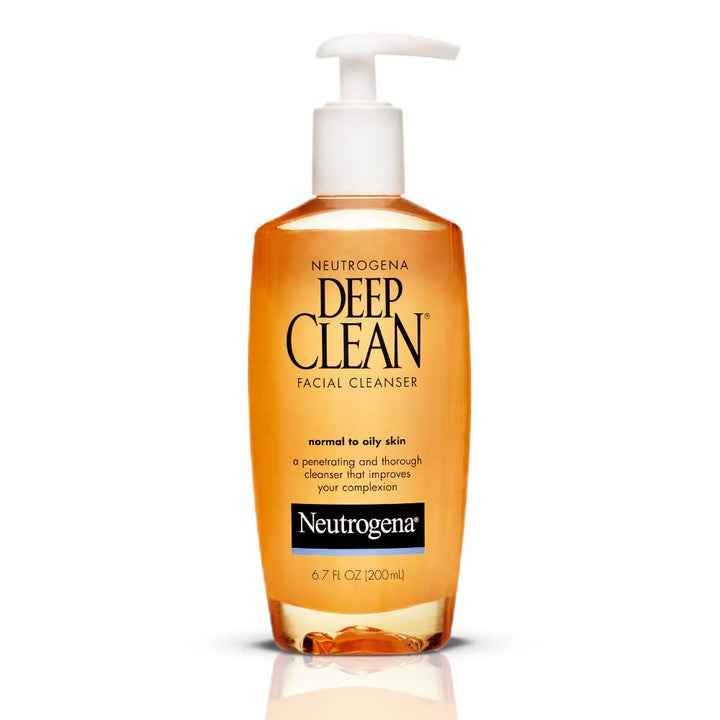 Neutrogena Deep Clean Daily Facial Cleanser with Beta Hydroxy Acid for Normal to Oily Skin, Alcohol-Free, Oil-Free & Non-Comedogenic, 6.7 fl. oz Unscented 6.7 Fl Oz (Pack of 1)