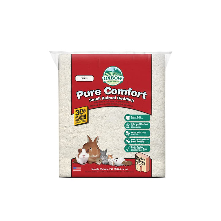 Oxbow Pure Comfort Small Animal Bedding - Odor & Moisture Absorbent, Dust-Free Bedding for Small Animals, White, 36 Liter Bag, 15.0" L x 8.7" W x 3.5" Th